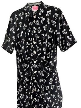 kate spade Black and White Floral Midi Dress